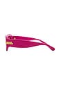 view 3 of 3 Oval Sunglasses in Fuchsia & Red