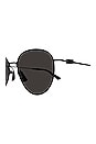 view 3 of 3 Thin Triangle Round Sunglasses in Black