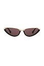view 1 of 3 Cat Eye Sunglasses in Black & Grey