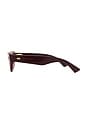 view 3 of 3 Bold Ribbon Stud Sunglasses in Burgundy & Brown
