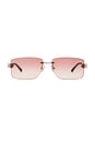 view 1 of 3 Square Sunglasses in Silver & Red