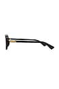 view 3 of 3 Slim Ribbon Oval Sunglasses in Black & Grey