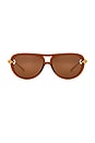 view 1 of 3 New Knot Sunglasses in Brown & Gold