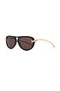view 2 of 3 New Knot Sunglasses in Black & Gold