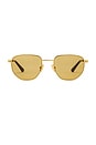 view 1 of 3 Split Sunglasses in Gold & Brown
