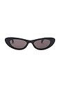 view 1 of 3 Cat Eye Sunglasses in Black & Grey