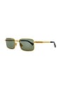 view 2 of 3 Rectangular Sunglasses in Gold & Green