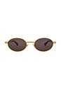 view 1 of 3 Oval Sunglasses in Gold & Grey
