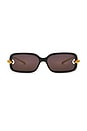 view 1 of 3 Rectangular Sunglasses in Black, Gold, & Grey