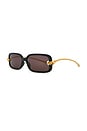 view 2 of 3 Rectangular Sunglasses in Black, Gold, & Grey