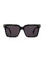 view 1 of 3 Triangle Stud Square Sunglasses in Shiny Solid Black