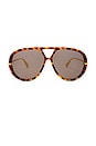 view 1 of 3 LUNETTES DE SOLEIL in Havana, Gold, & Brown