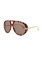 view 2 of 3 LUNETTES DE SOLEIL in Havana, Gold, & Brown