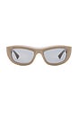 view 1 of 3 Avantgarde Ribbon Sunglasses in Brown & Grey