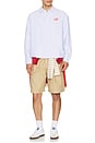 view 3 of 4 Wide Pleated Cotton Short in Camel