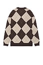 view 2 of 3 Check Wool Grandad Cardigan in Brown