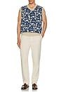 view 4 of 4 Abstract Ocean Vest in Blue & Beige