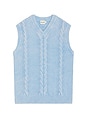 view 1 of 4 Acid Wash Chain Vest in Sky Blue