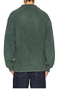 view 2 of 4 Open Collar Acid Wash Knit Sweater in Green