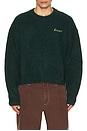 view 1 of 5 Dexter Cropped Alpaca Knit Sweater in Forest Green