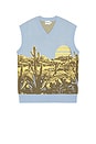 view 1 of 4 Desert V-neck Knit Vest in Blue