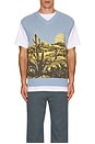 view 3 of 4 Desert V-neck Knit Vest in Blue