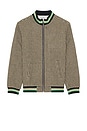 view 1 of 5 Sutton Dogtooth Zip Bomber Jacket in Brown