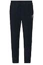 view 1 of 5 Reverse Fleece Grid Straight Joggers in Navy