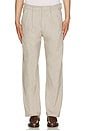 view 3 of 4 Tapered Double Pleat Trouser in Stone