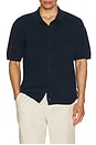 view 3 of 4 Rupert Crochet Knit Shirt in Navy