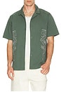 view 3 of 4 Floral Embroidery Shirt in Green