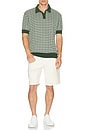 view 5 of 5 Harris Knit Polo in White & Green