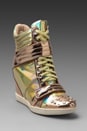view 1 of 5 Nevan Wedge Sneaker in Gold Hologram