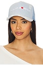 view 1 of 4 Denim 1-800 Heart Trucker Hat in Blue
