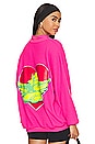 view 1 of 5 Spunk Thermal Henley Crewneck in Neon Pink