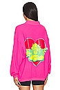 view 4 of 5 Spunk Thermal Henley Crewneck in Neon Pink