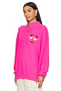 view 3 of 5 Goodbye Again Thermal Henley Crewnec in Neon Pink
