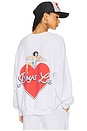 view 1 of 6 On The Edge Thermal Kara Crewneck in White