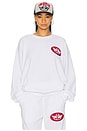 view 2 of 6 On The Edge Thermal Kara Crewneck in White