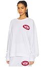 view 3 of 6 On The Edge Thermal Kara Crewneck in White