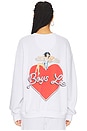 view 4 of 6 On The Edge Thermal Kara Crewneck in White