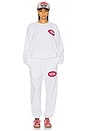 view 5 of 6 On The Edge Thermal Kara Crewneck in White