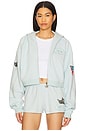view 1 of 7 Ask Me If I Care Alex Cropped Hoodie in Blue