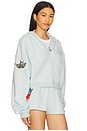 view 3 of 7 Ask Me If I Care Alex Cropped Hoodie in Blue