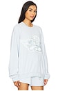 view 3 of 6 Aura Let Love Guide My Way Kara Sweatshirt in Blue