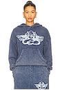 view 1 of 4 Stitch Me Up Racer Hoodie in Blue