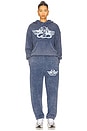 view 4 of 4 Stitch Me Up Racer Hoodie in Blue