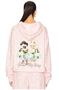 view 4 of 5 Let Love Guide My Way Rhinestone Racer Hoodie in Pink