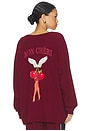 view 1 of 5 Mon Cheri Thermal Sweatshirt in Wine