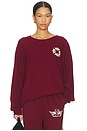 view 2 of 5 Mon Cheri Thermal Sweatshirt in Wine